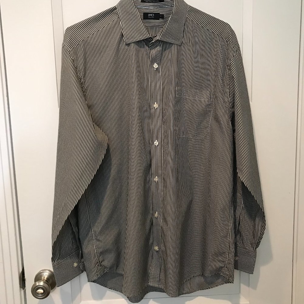LINCS David Chu pinstriped long-sleeve dress shirt in sz L